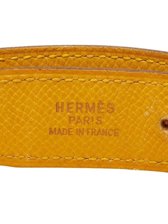 Hermes Constance Buckle Reversible Belt 65 Brown Yellow Leather